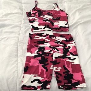 Sweet camouflage two piece set
